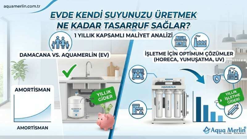 damacana su maliyeti ile su arıtma cihazı maliyet karşılaştırma tablosu grafiği