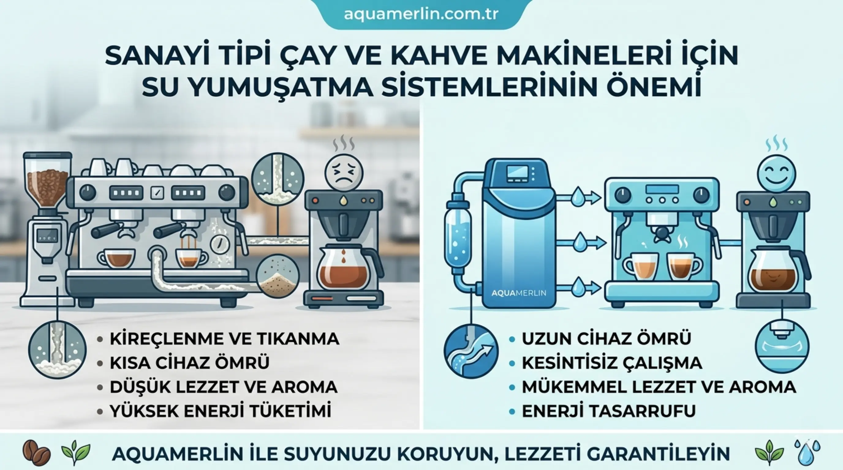 Sanayi Tipi Çay ve Kahve Makineleri İçin Su Yumuşatma Sistemleri